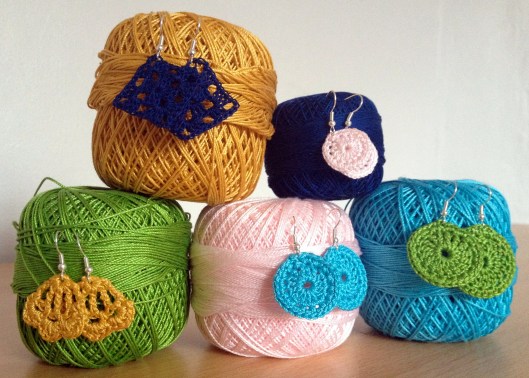 crochet earrings and crochet thread