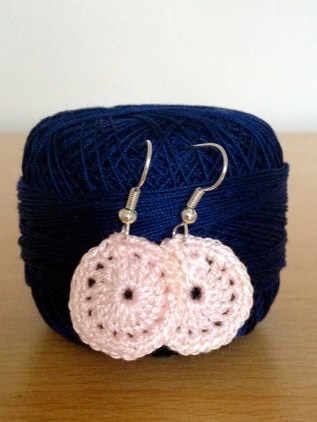 Pink crochet earrings