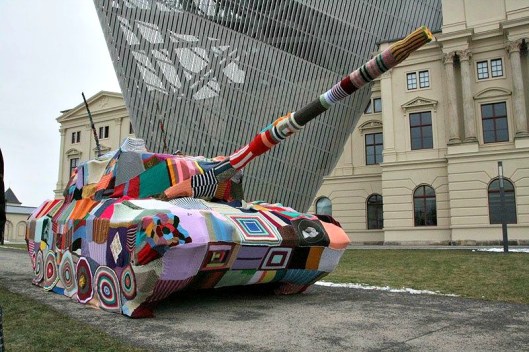 military vehicle yarnbomb