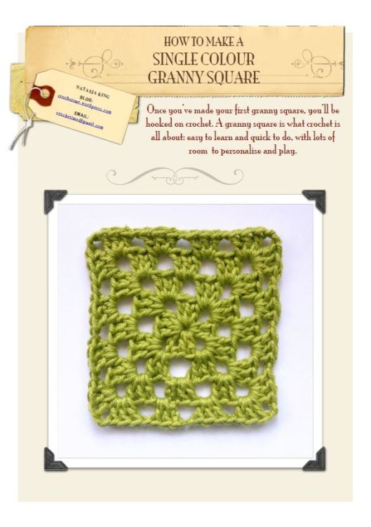 Single colour granny square tutorial front page
